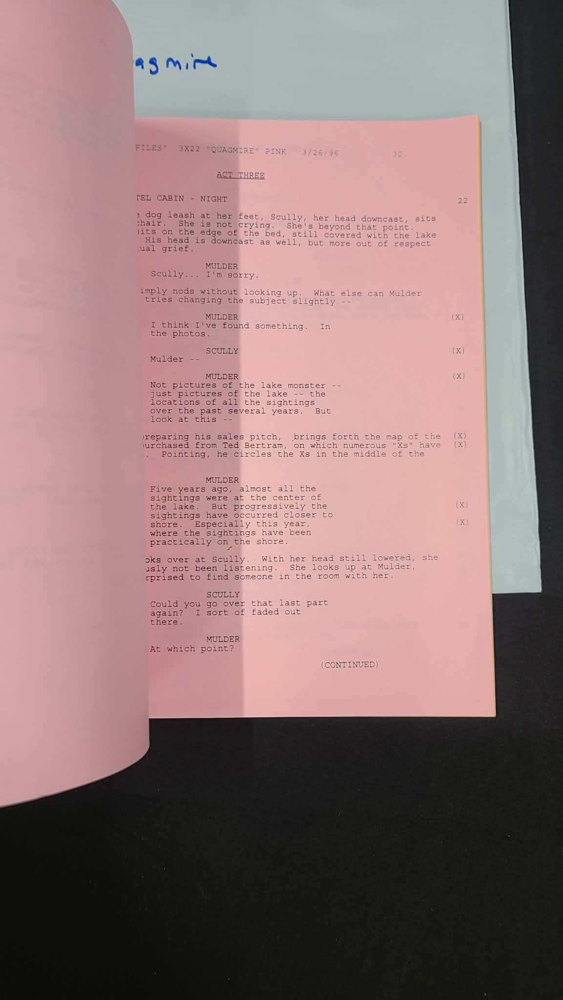 *X-Files - Original Production Used Script -QUAGMIRE