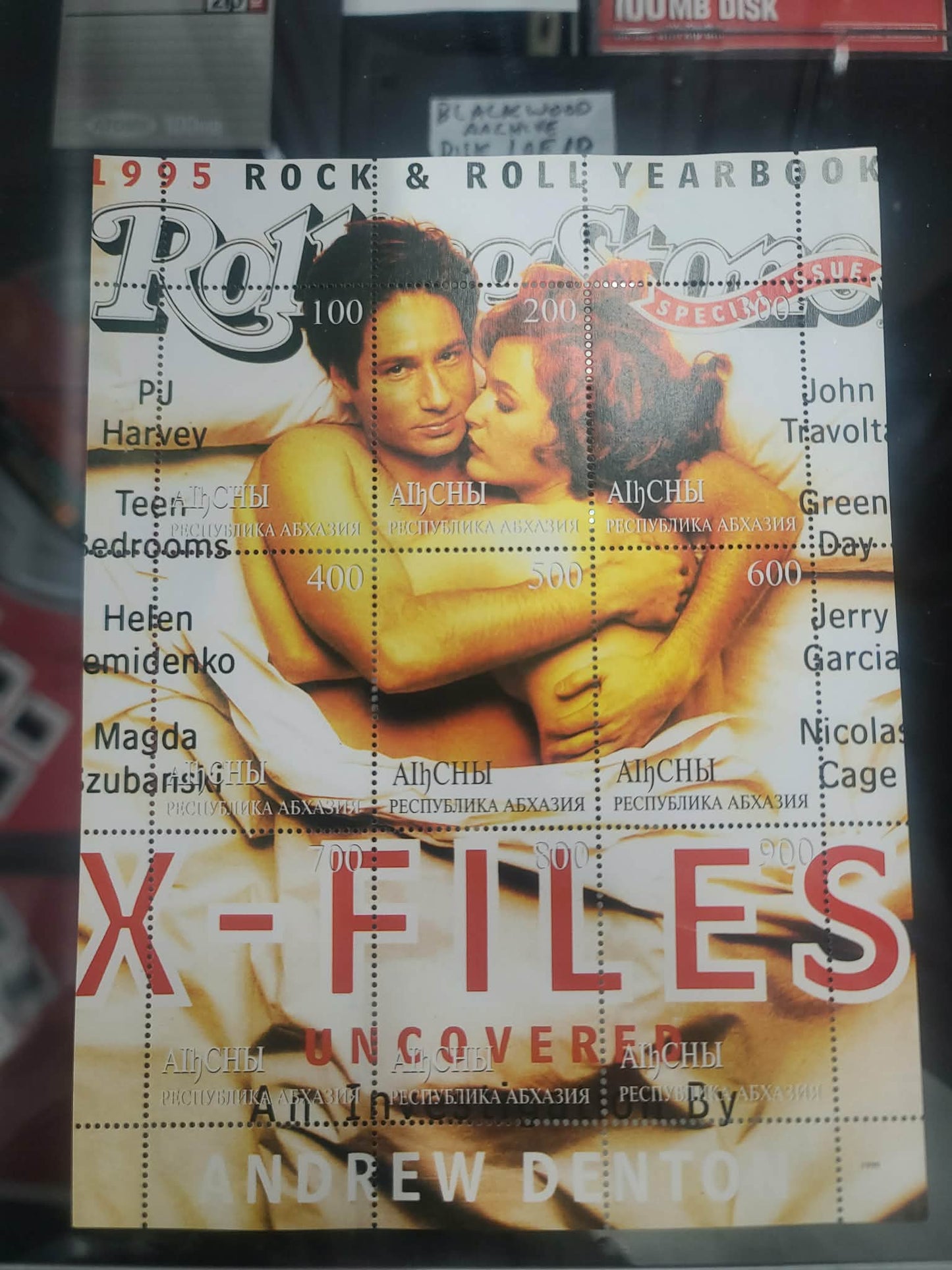 X-Files International Rolling Stone Postal Stamp Sheet- RARE