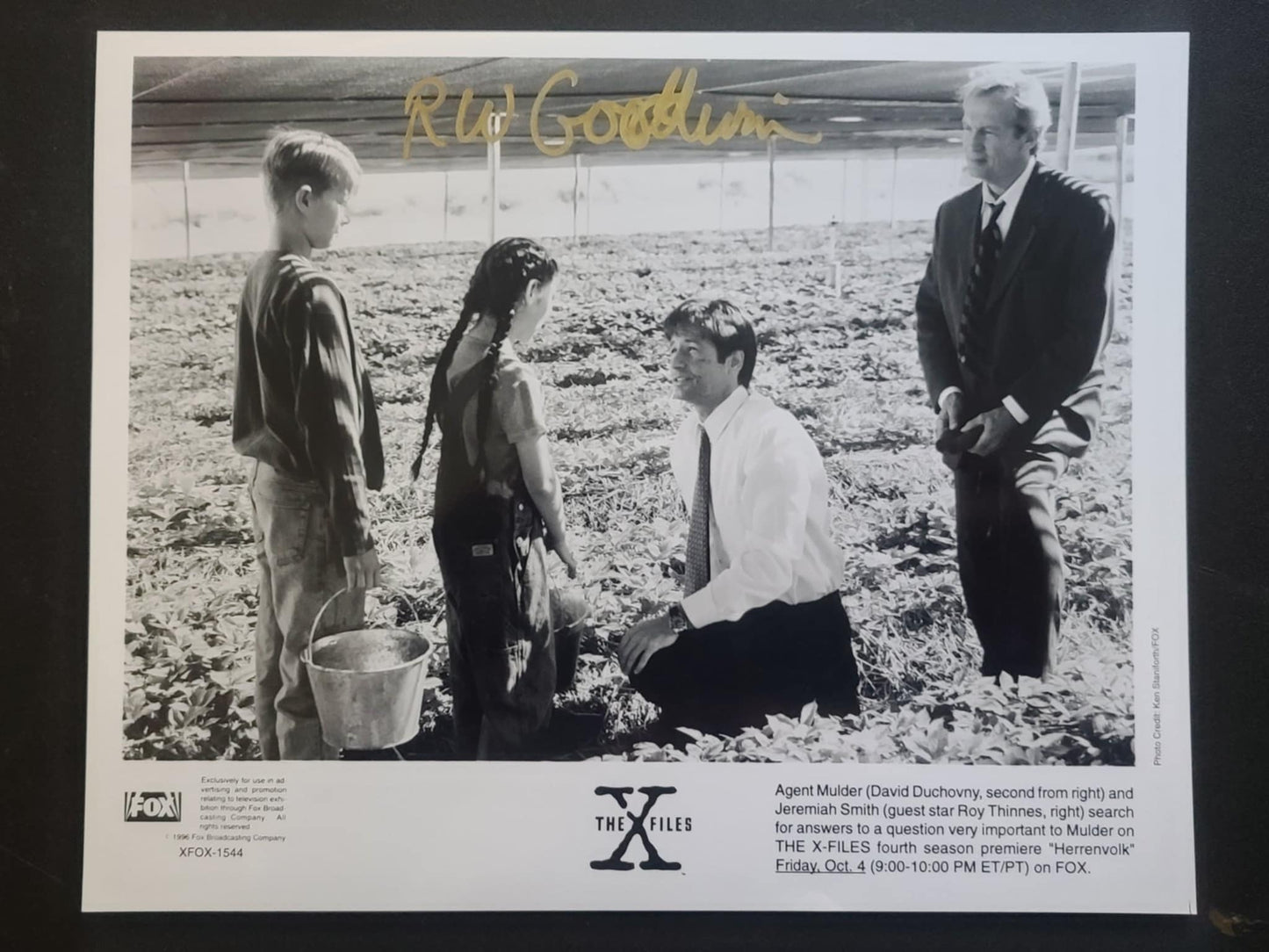 Press Photo for Episode "HERRENVOLK" autographed by R. W. (Bob) Goodwin