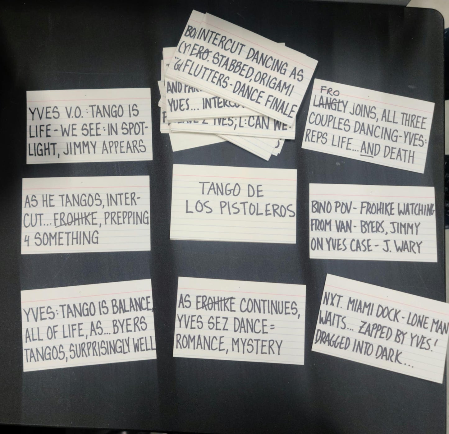 Production Used - LONE GUNMEN Storyboard Cards - Episode "TANGO DE LOS PISTOLEROS"