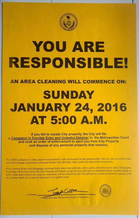 You Are Responsible Notification -Production Used Episode "Home Again"