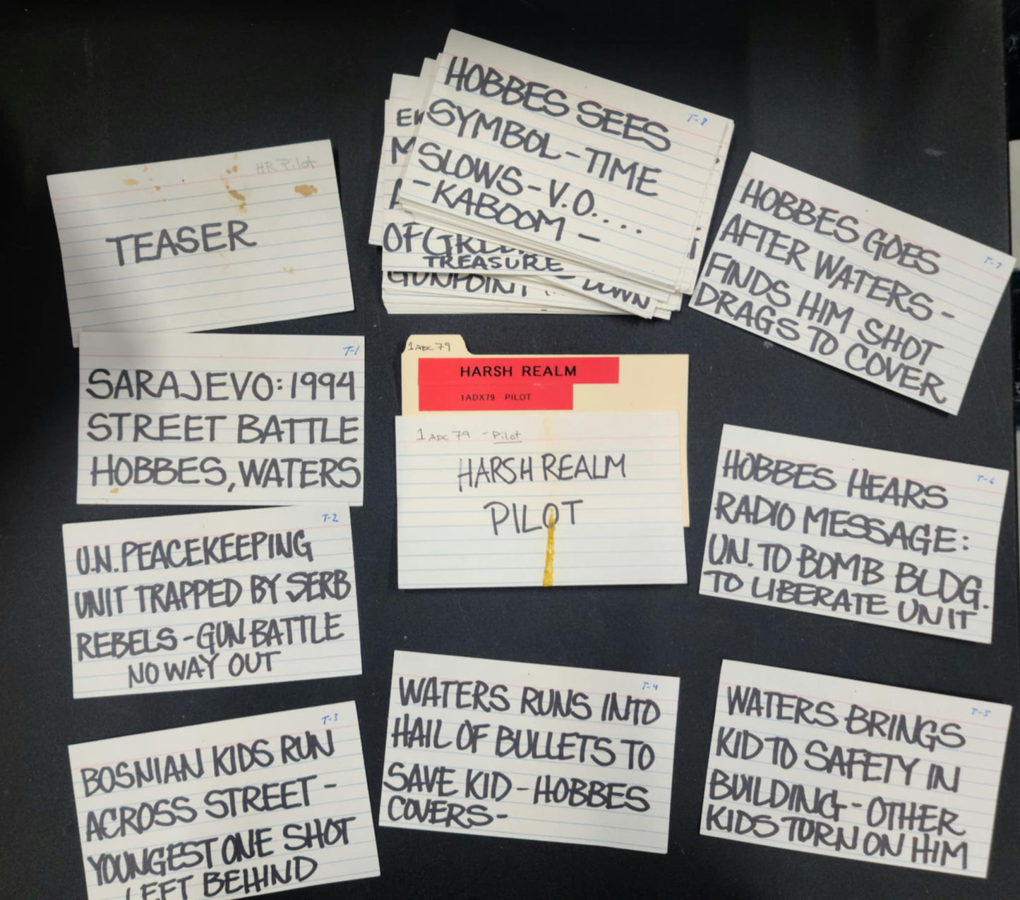 Production Used - HARSH REALM Storyboard Cards - Episode " PILOT"