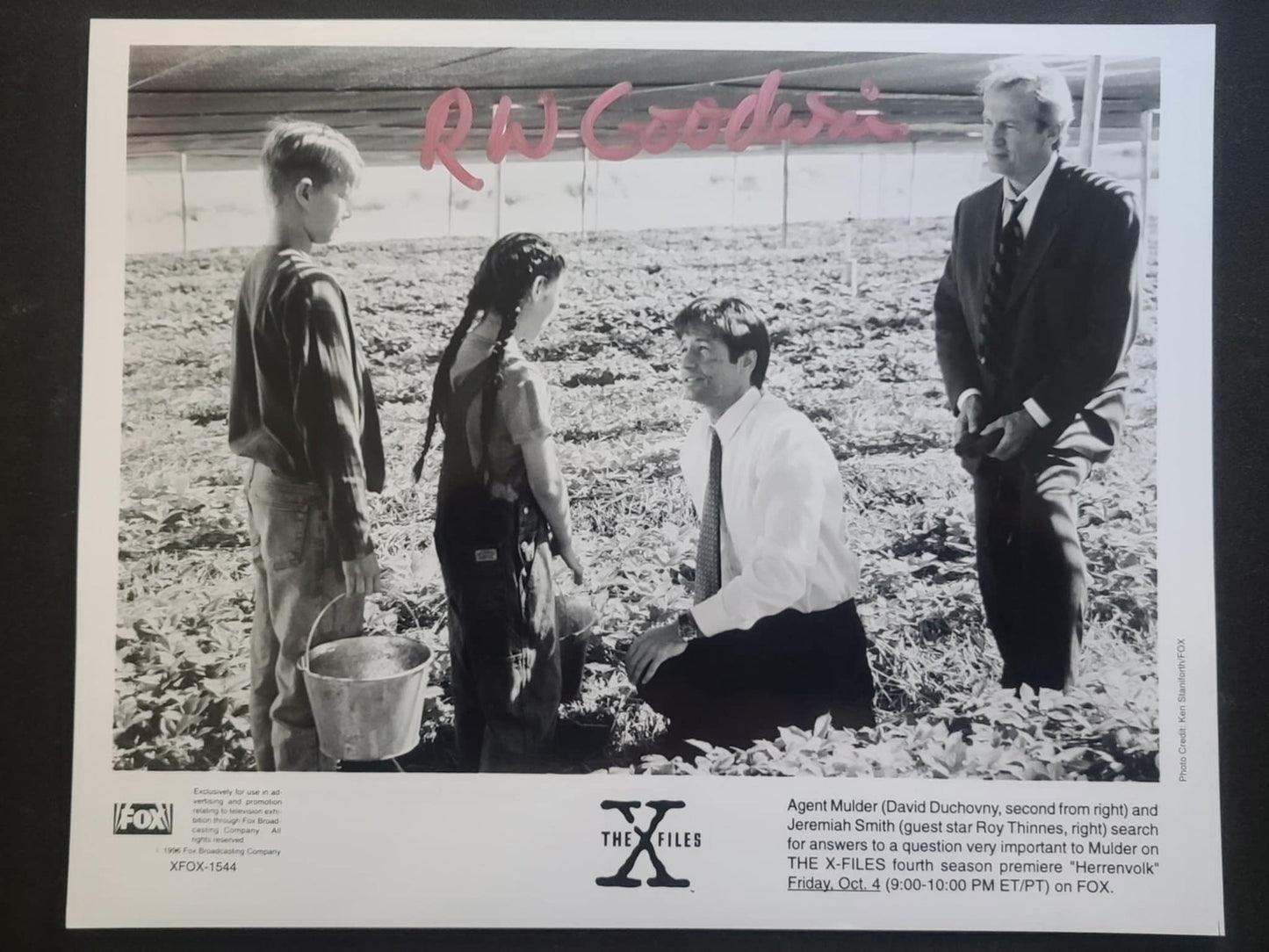 Press Photo for Episode "HERRENVOLK" autographed by R. W. (Bob) Goodwin