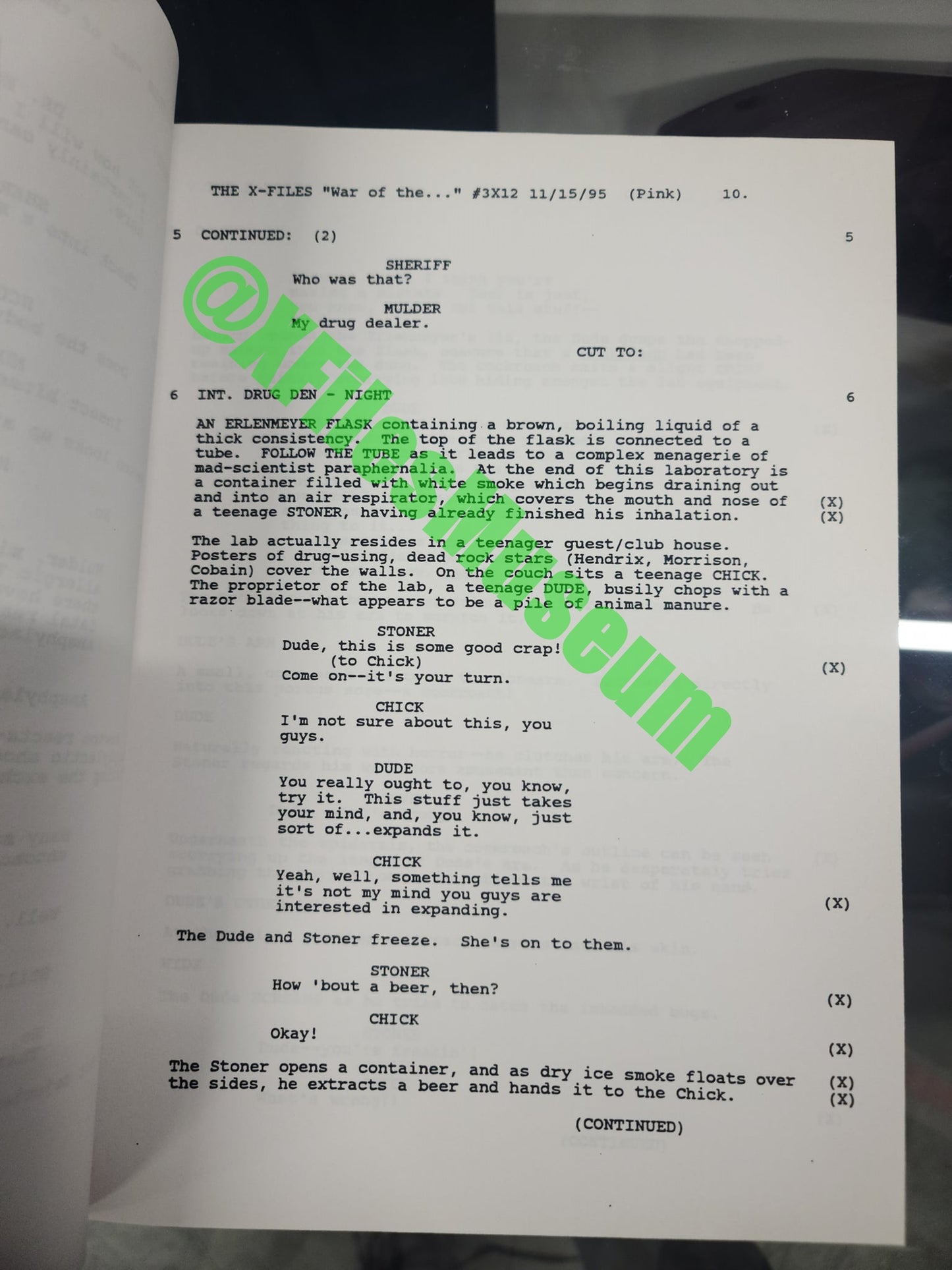 X Files Script -Episode "WAR OF THE COPPHRAGES" - Not Production Used