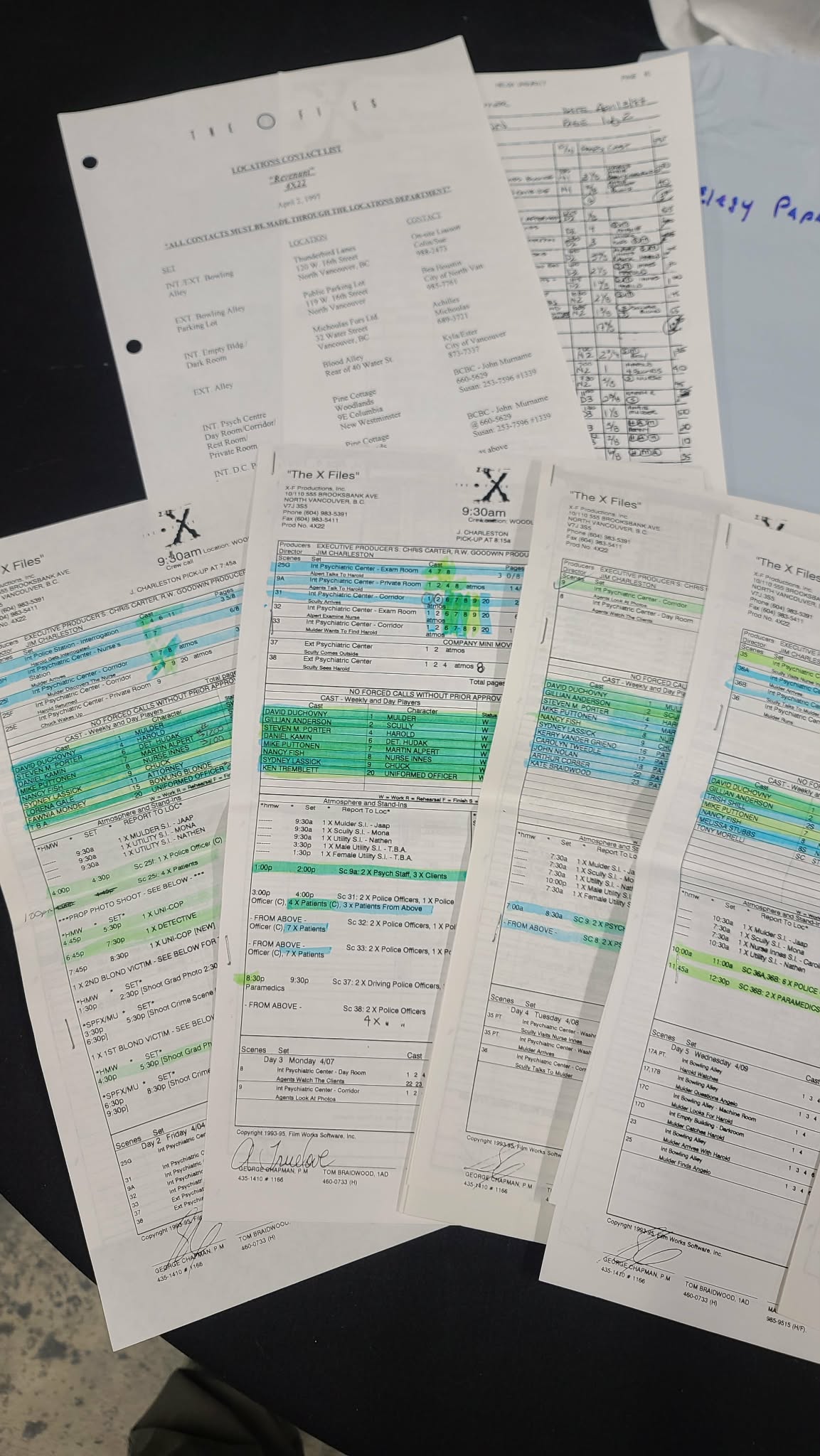 *X-Files - Original Production Used Script -Elegy