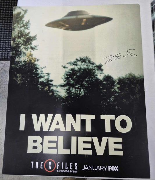 I Want to Believe - Season 10 Event Promotional   Poster Print 16x20  Autographed by FRANK SPOTNITZ