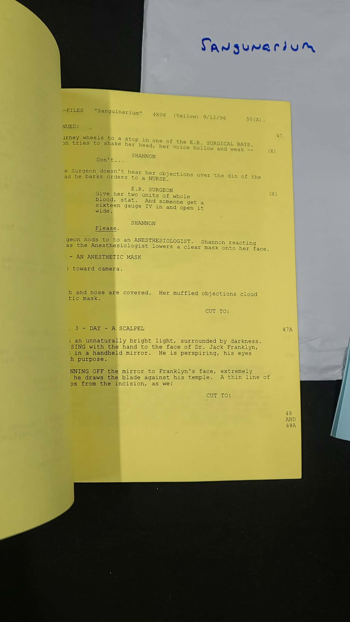 *X-Files - Original Production Used Script and more -SANGUINARIUM
