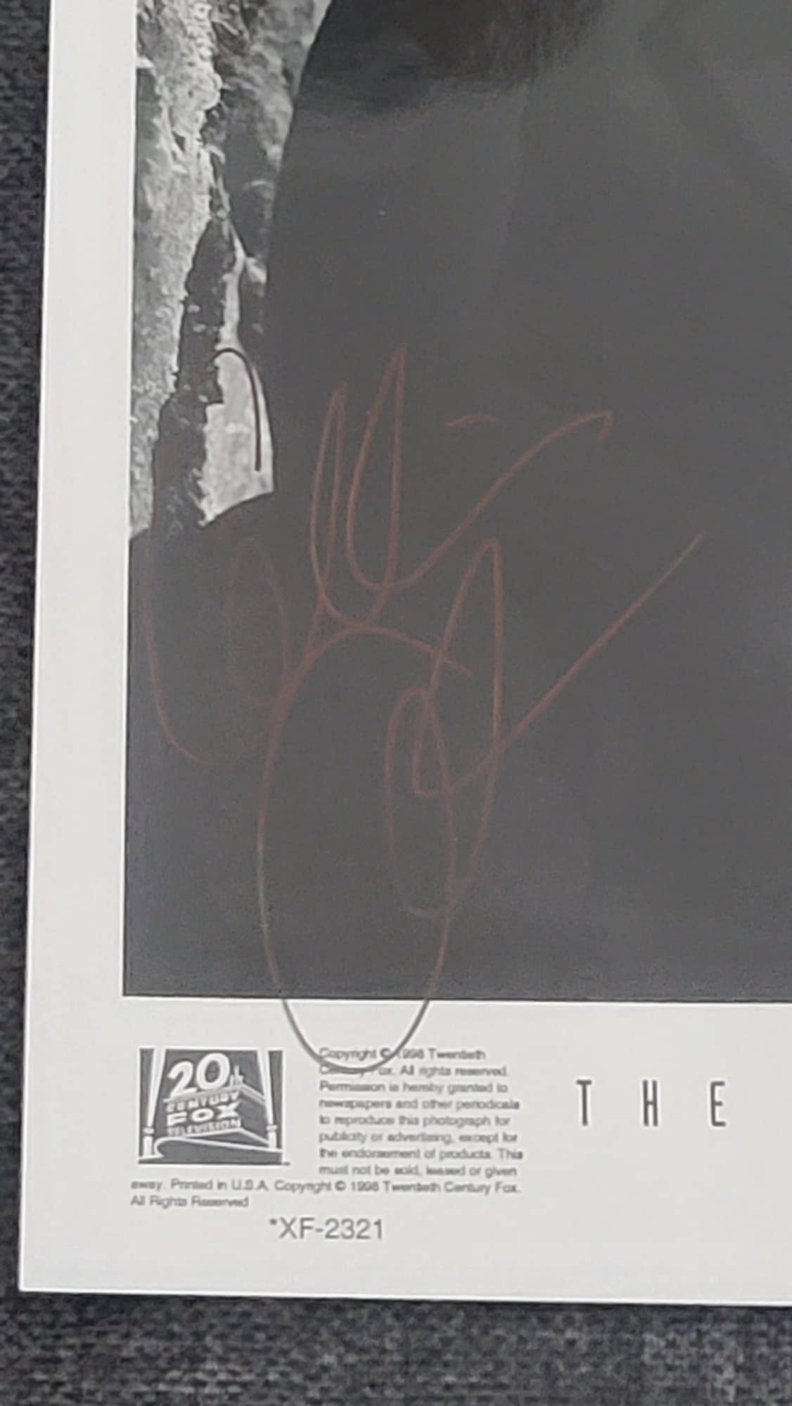 X-Files Press Photo - Autographed by Gillian Anderson - Autograph a little dark - (JAB)