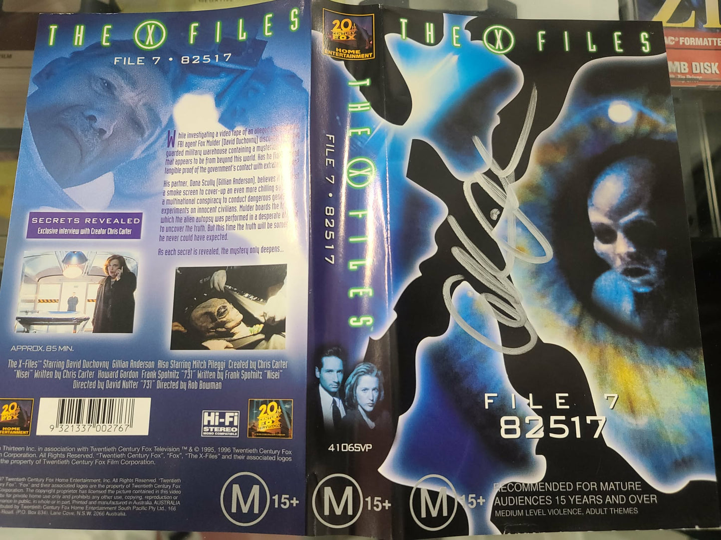 International X-Files VHS Cover- File 7 - 82517 - Autographed by Gillian Anderson