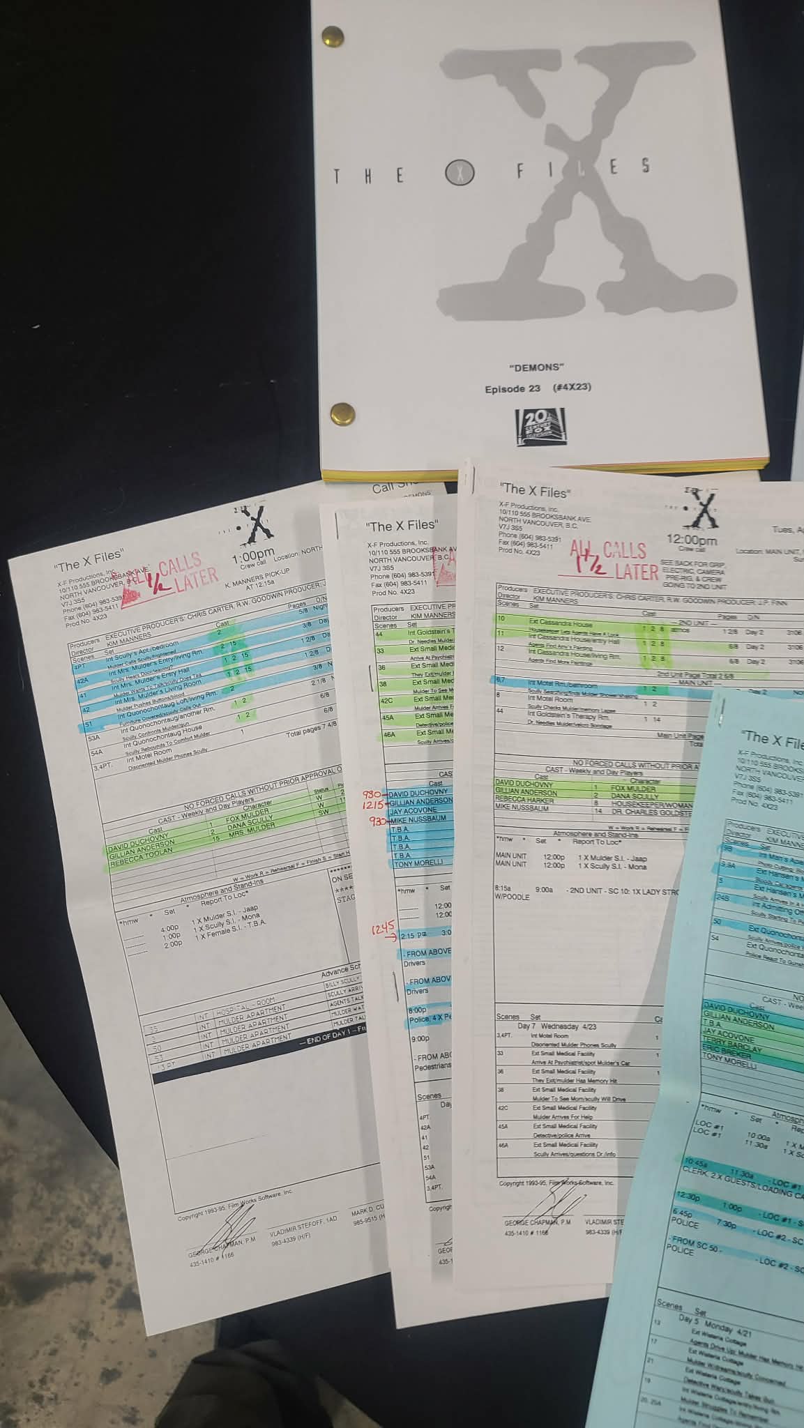 *X-Files - Original Production Used Script - Demons