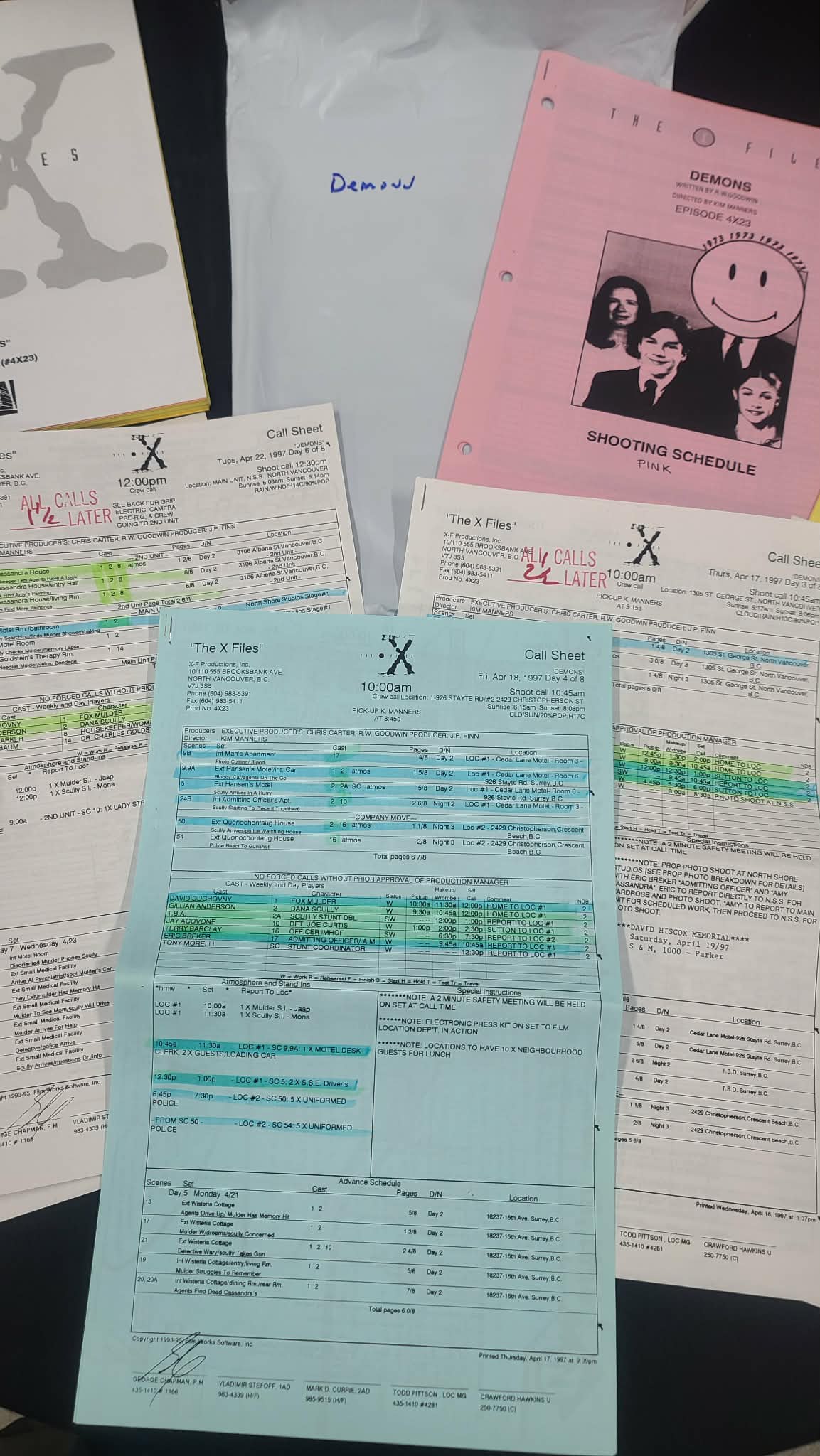 *X-Files - Original Production Used Script - Demons
