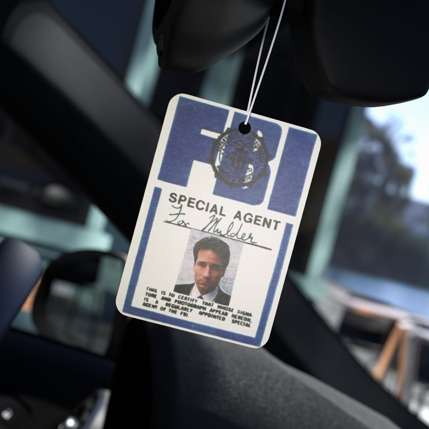 Agent Fox Mulder Badge Car Air Freshener - XFP Direct