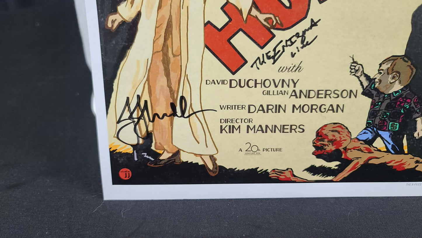 *X-Files- 8x10 HUMBUG Print Autographed by the artist JJ Lendl and THE ENIGMA