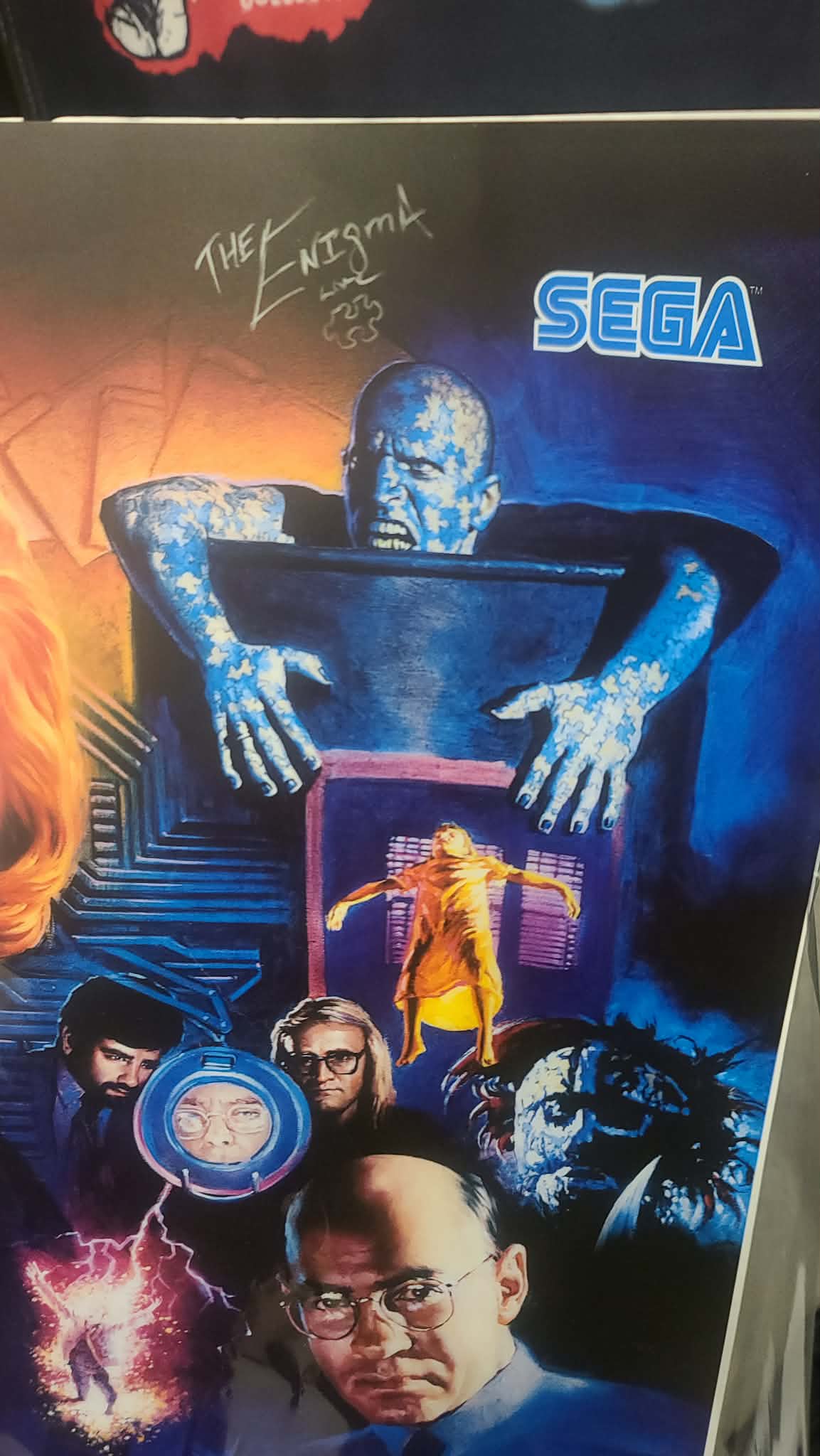 X-Files- Very Rare X-Files Pinball Backglass Translite - Autographed by the Enigma Live