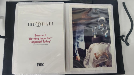 *RARE* - X-Files- Leather Attaché Binder with Promotional Photo Cards- All 9 Seasons -Final Wrap Party *RARE*