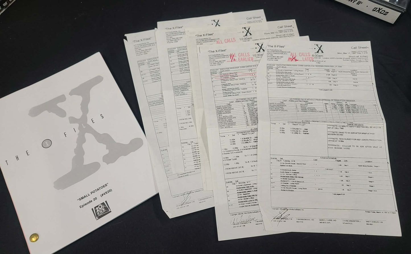 *X-Files - Original Production Used Script - Small Potatoes