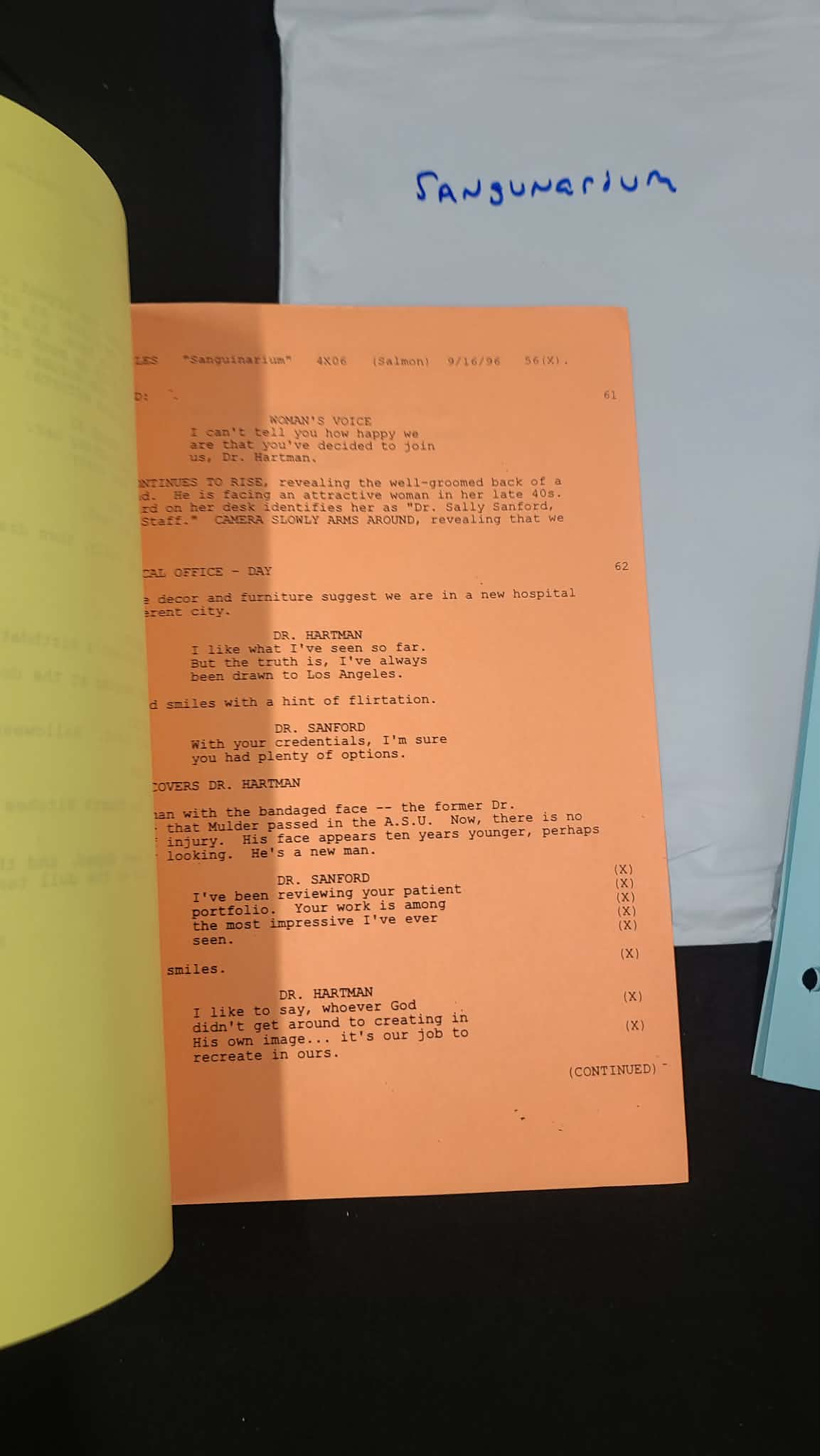 *X-Files - Original Production Used Script and more -SANGUINARIUM