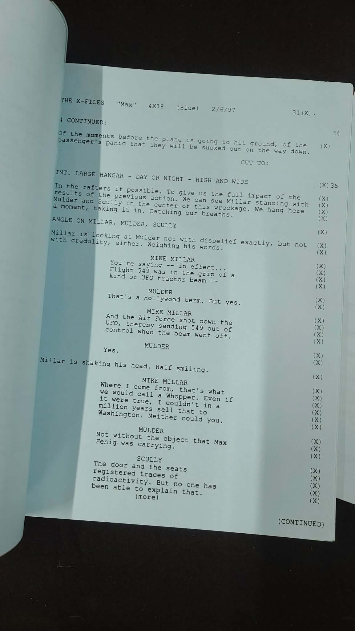 *X-Files - Original Production Used Script - Max