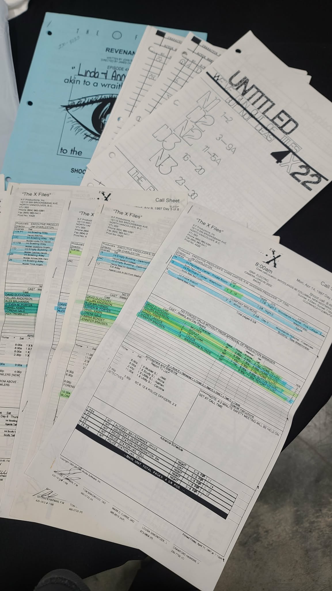 *X-Files - Original Production Used Script -Elegy