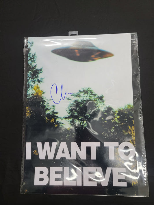 Chris Carters autographed IWTB poster -13x19 -BLUE