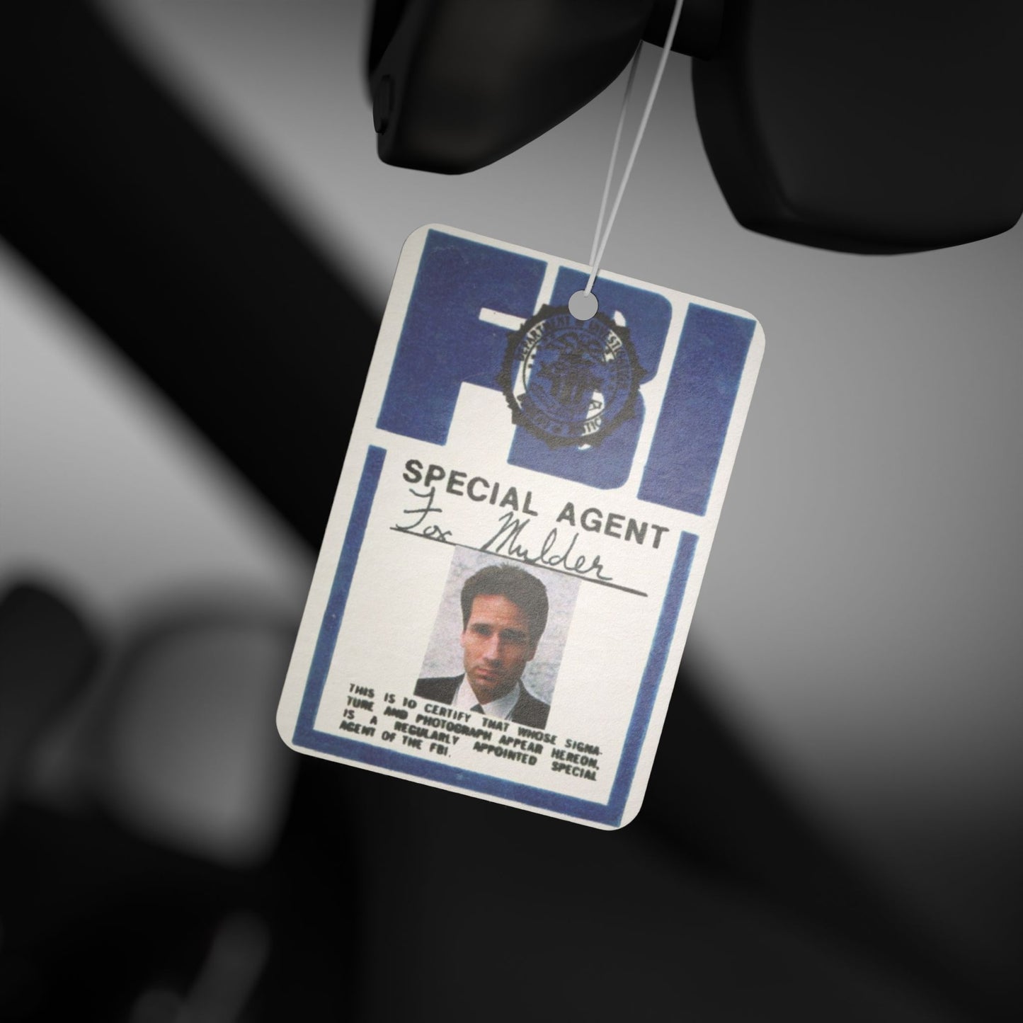 Agent Fox Mulder Badge Car Air Freshener - XFP Direct