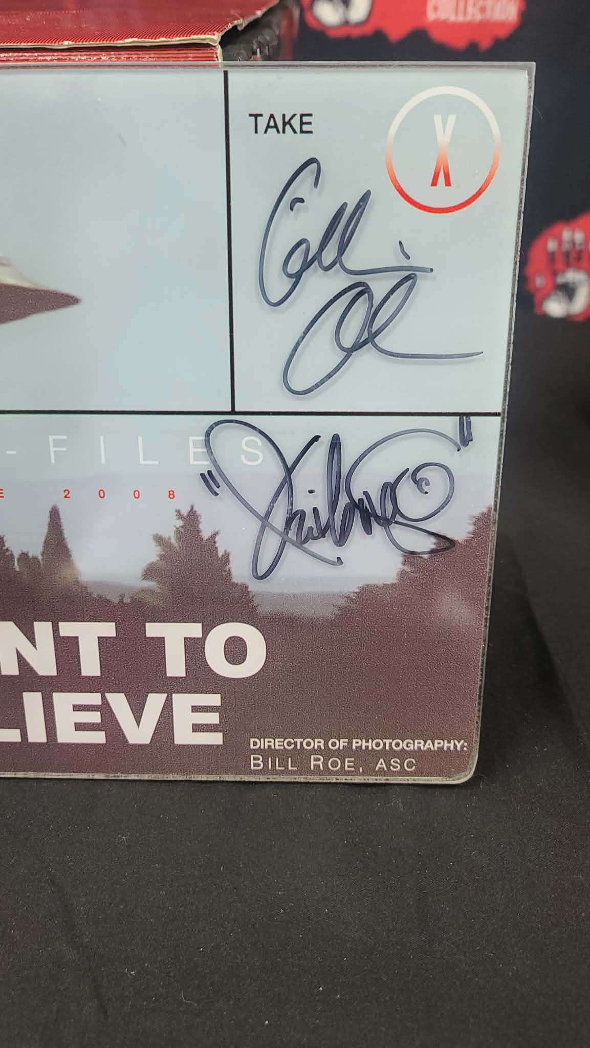 *X-Files- I Want To Believe (the Movie) Director's Slate -Autographed David Duchovny, Gillian Anderson, Mitch Pileggi, Billy Connolly and Xzibit