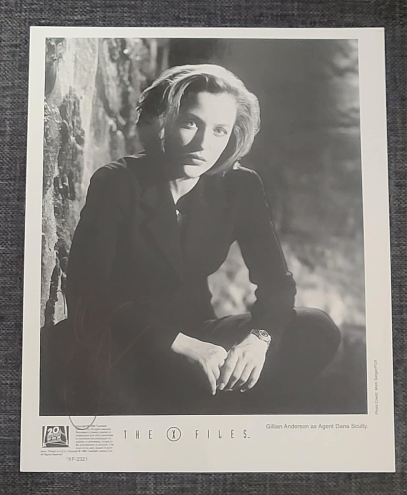 X-Files Press Photo - Autographed by Gillian Anderson - Autograph a little dark - (JAB)