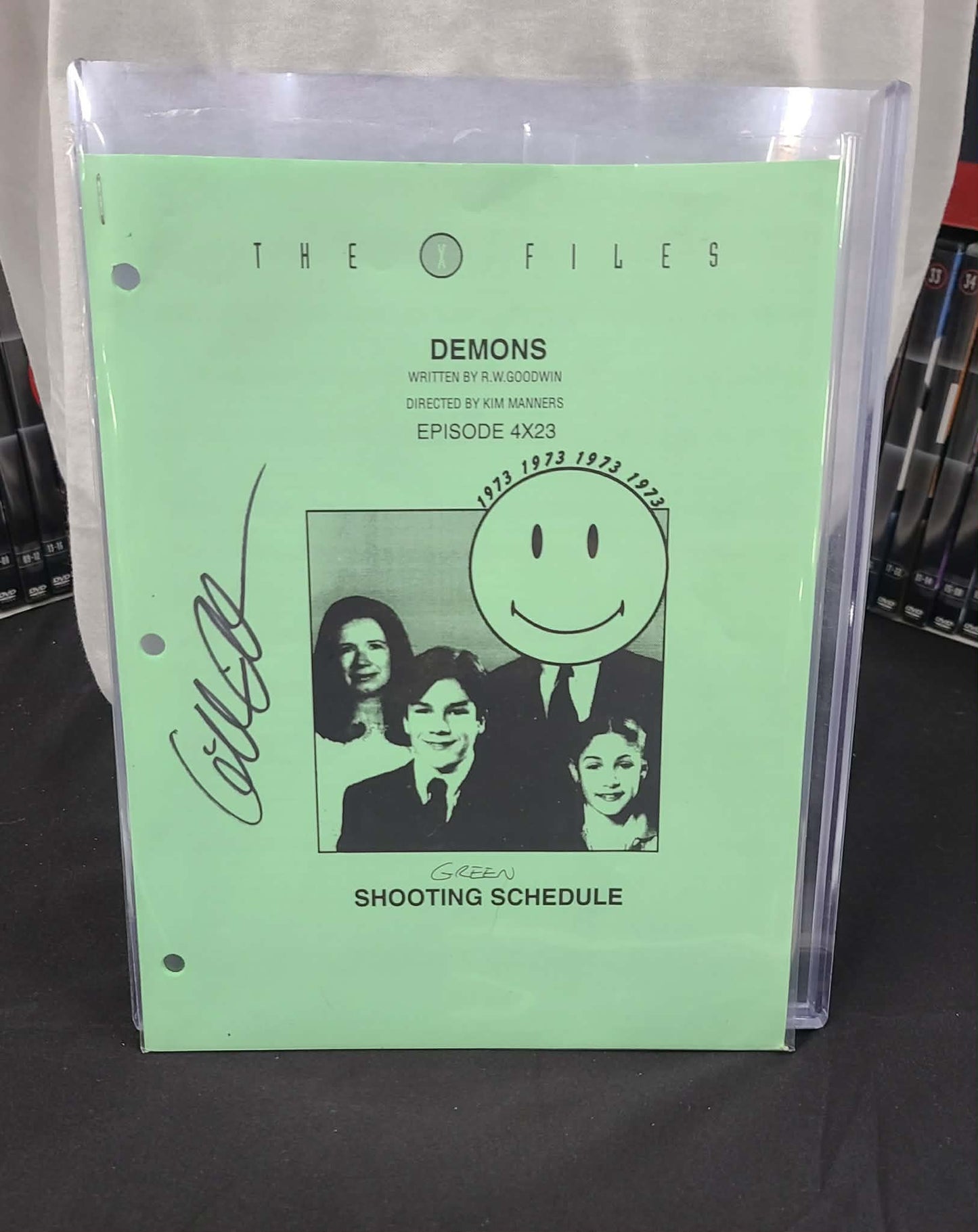 *X-Files - Original Production Used Shooting Schedule -Demons -Autographed by Gillian Anderson