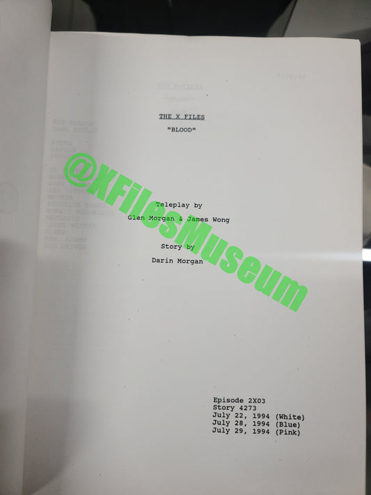 X Files Script -Episode "BLOOD" - Not Production Used