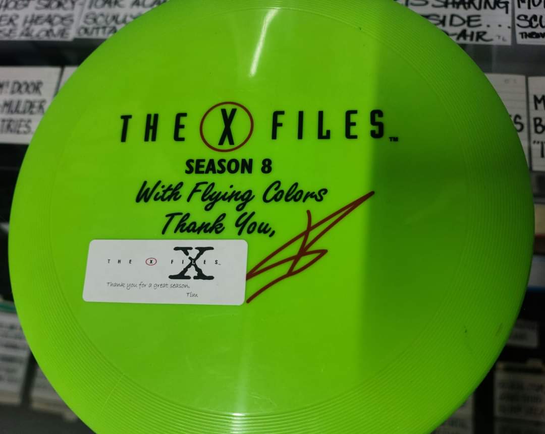 X-Files Season 8 Frisbee Crew Gift - Autographed by Tim Silver Production Manager