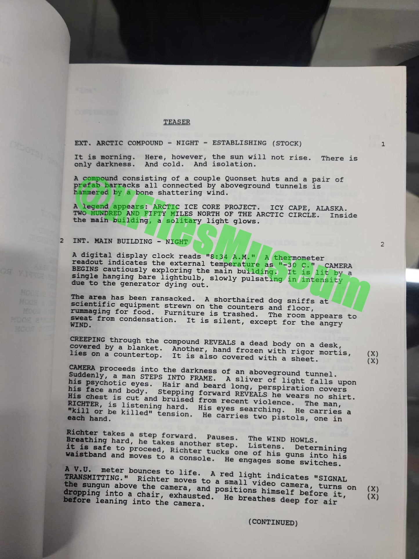 X Files Script -Episode "ICE" - Not Production Used