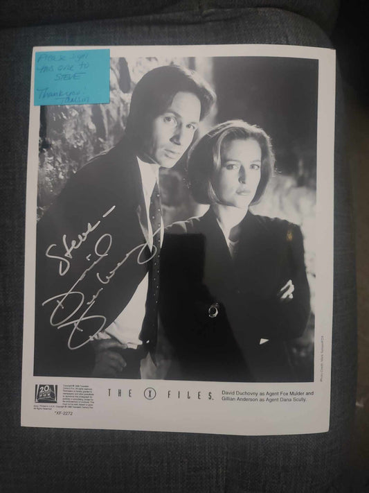 David Duchovny Autographed Press Photo - Personalized to Steve