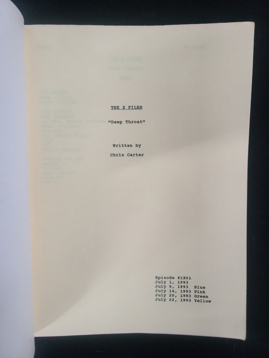 Production Used X-Files Script - Episode "The Deep Throat"