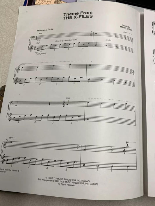 Theme from THE X-FILES -Sheet Music 1995