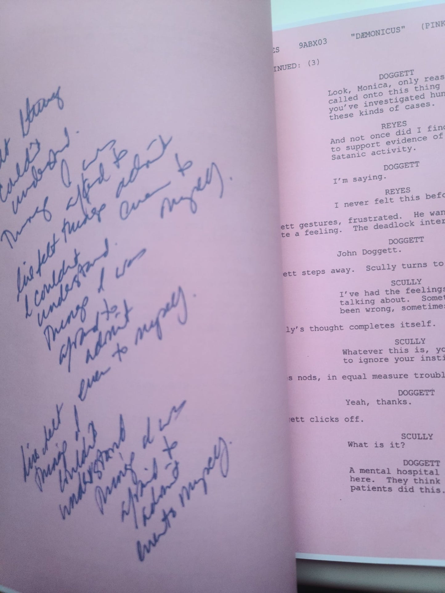 COPY -Gillian Anderson's Production Used Script - Episode "Demonicus"