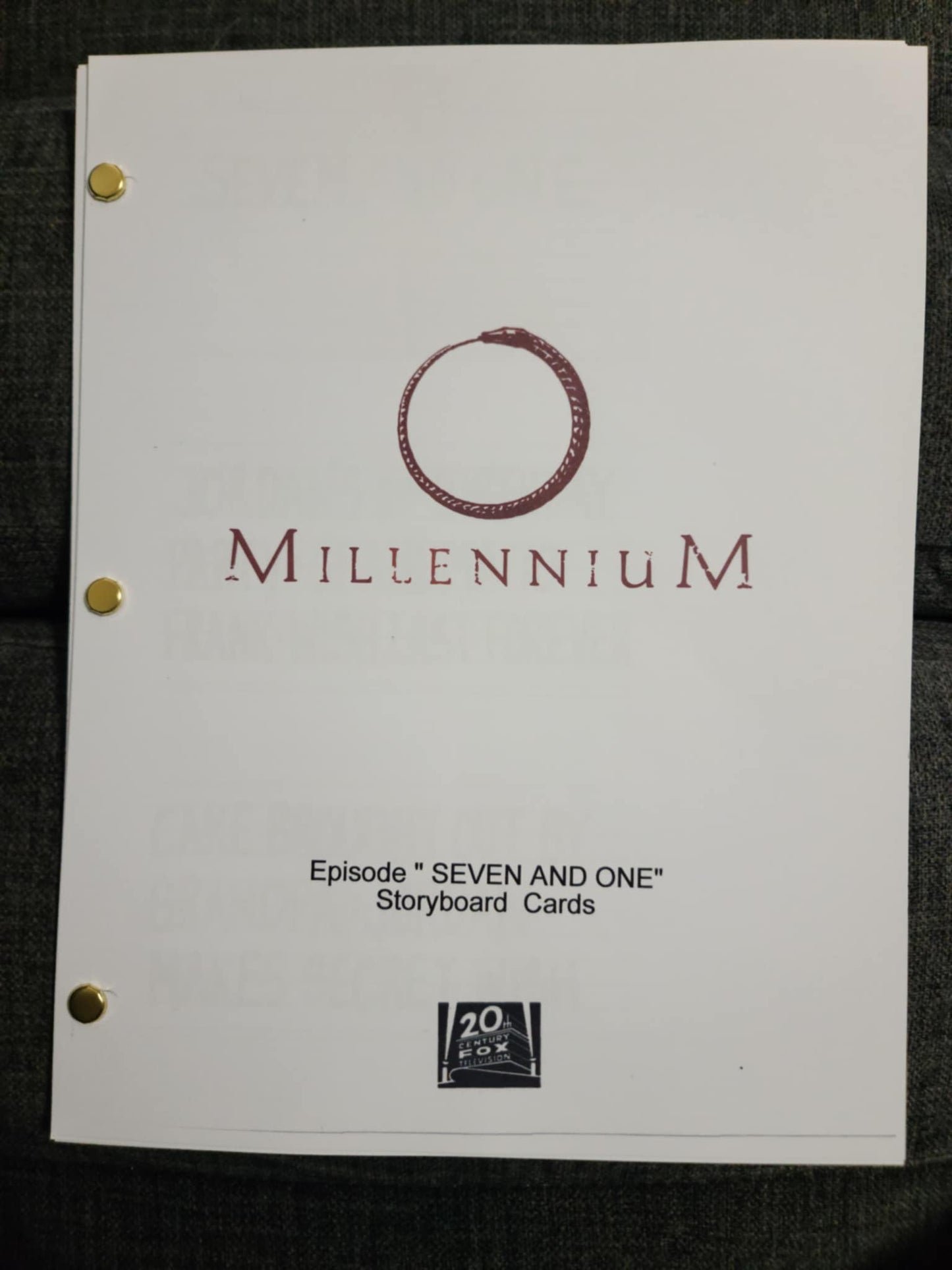 Millennium Storyboard Card Sheets - Episode SEVEN AND ONE