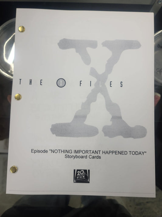 THE X-FILES Storyboard Card Sheets - Episode " NOTHING IMPORTANT HAPPENED TODAY"