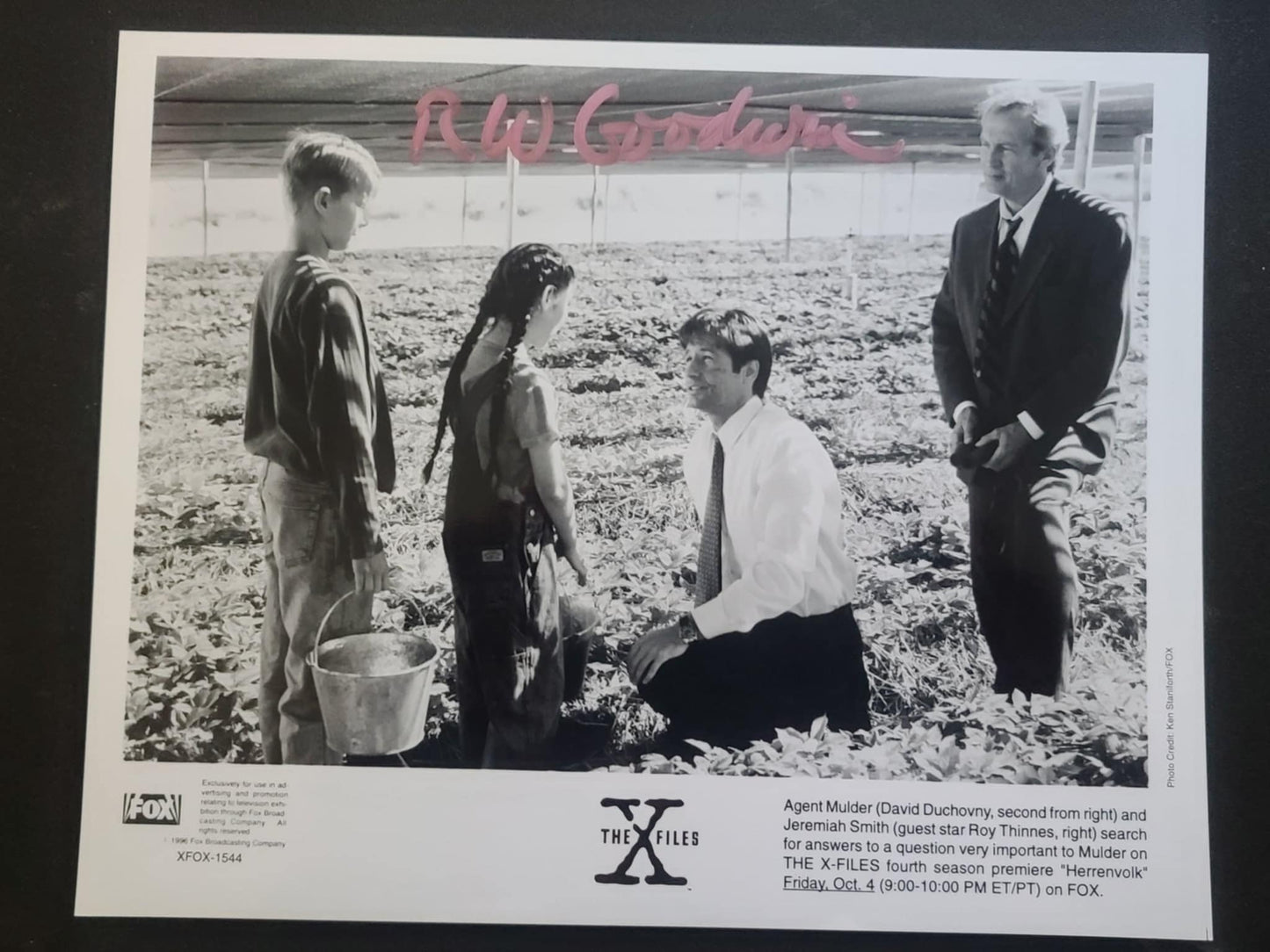 Press Photo for Episode "HERRENVOLK"   autographed by R. W. (Bob) Goodwin