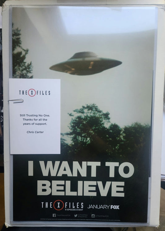 I Want to Believe - Season 10 Event Promotional  Poster with note from Chris Carter