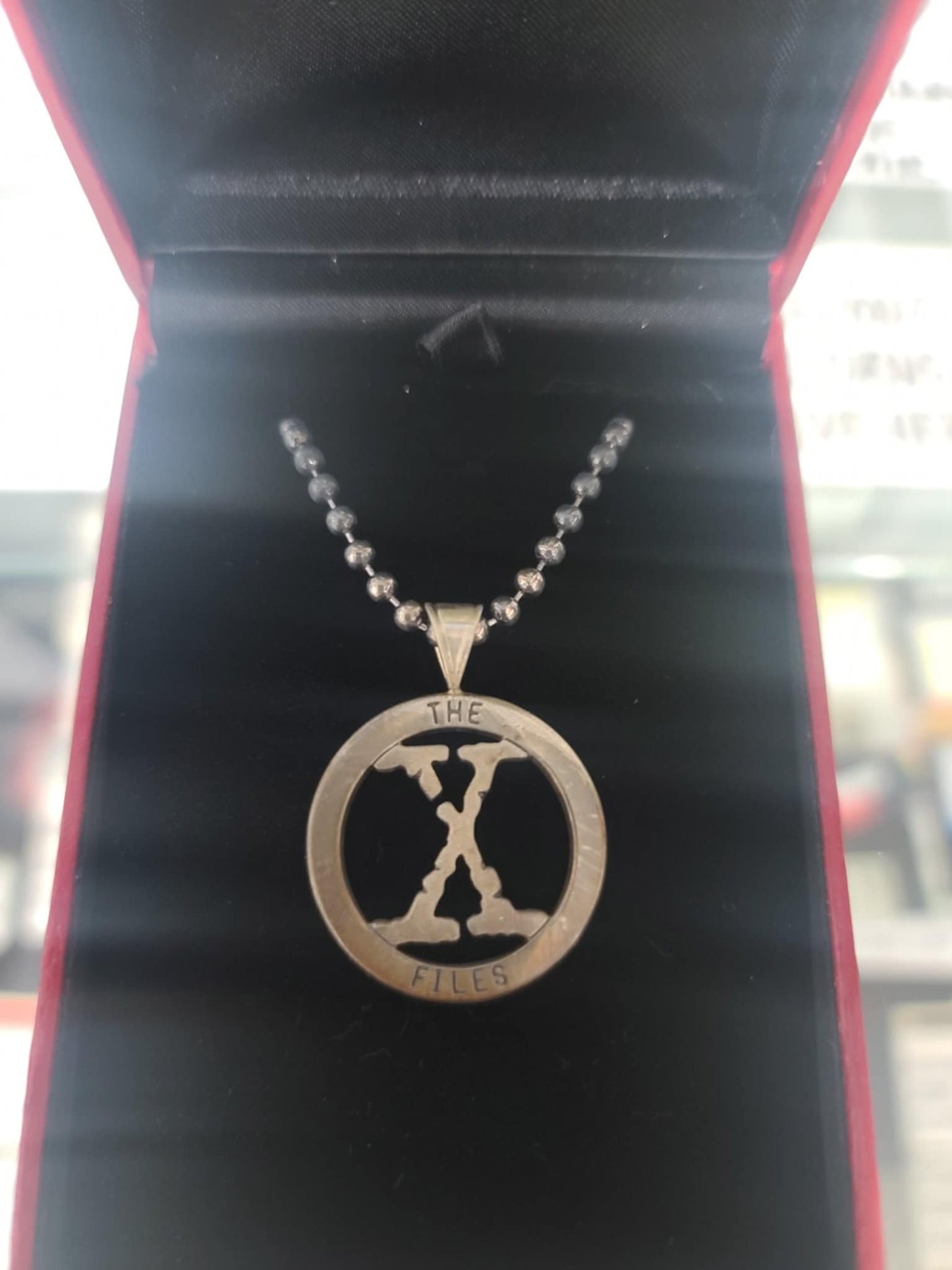 X-Files Necklace - Season 8 Crew Gift. Autographed by Chris Carter