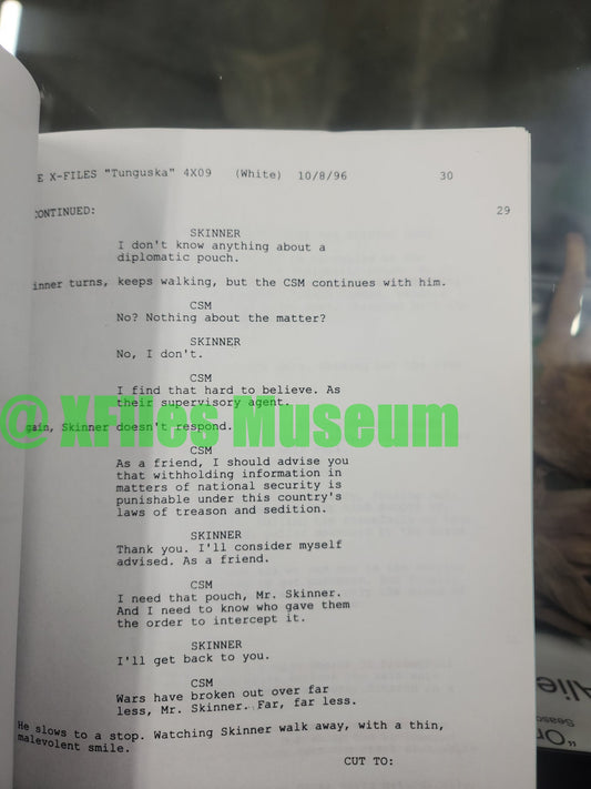 X Files Script -Episode "TUNGUSKA" - Not Production Used