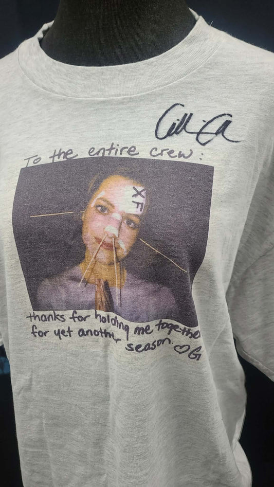 * X-Files-Gillian Anderson Autographed Crew Shirt**** RARE