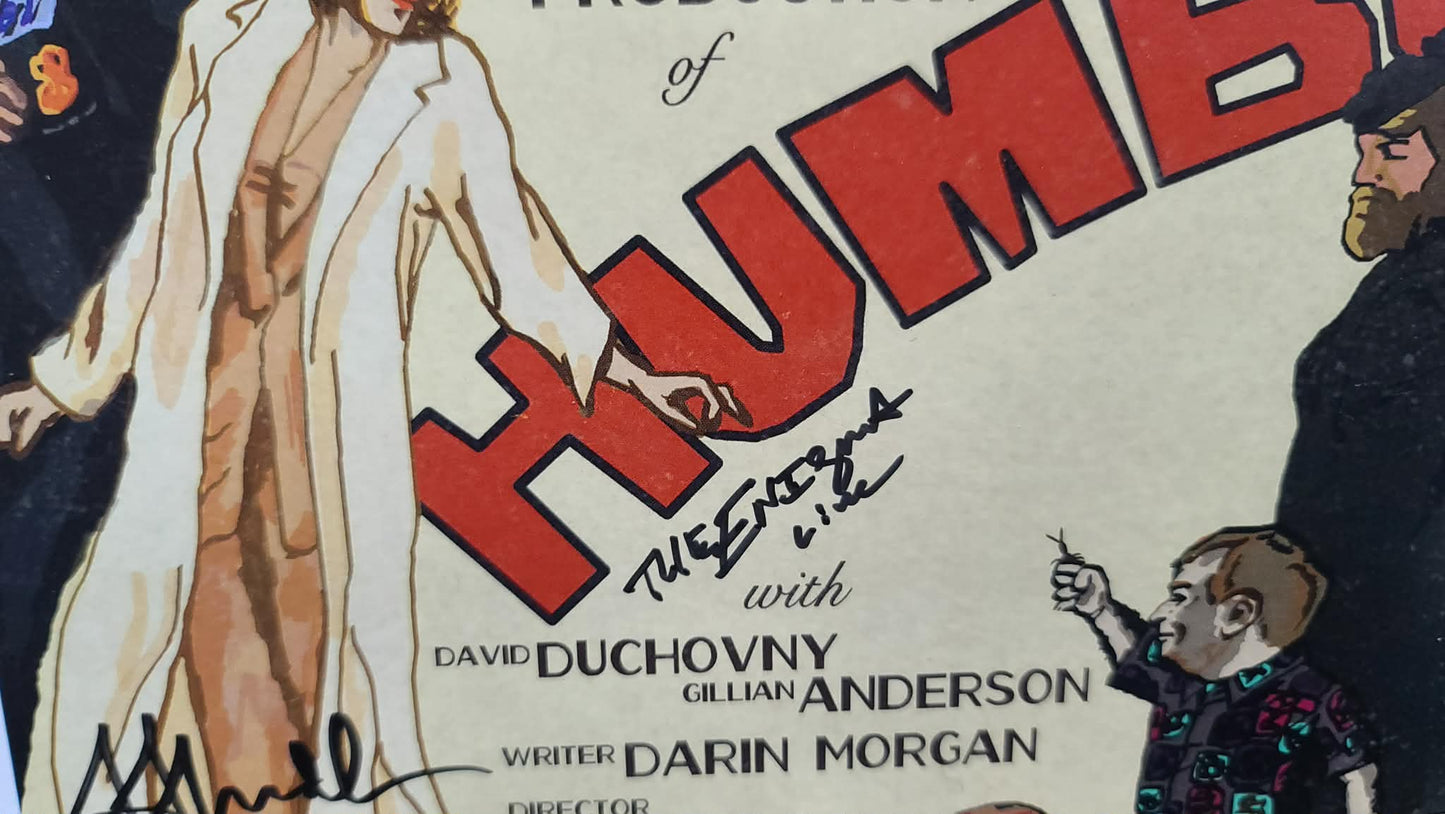 *X-Files- 8x10 HUMBUG Print Autographed by the artist JJ Lendl and THE ENIGMA