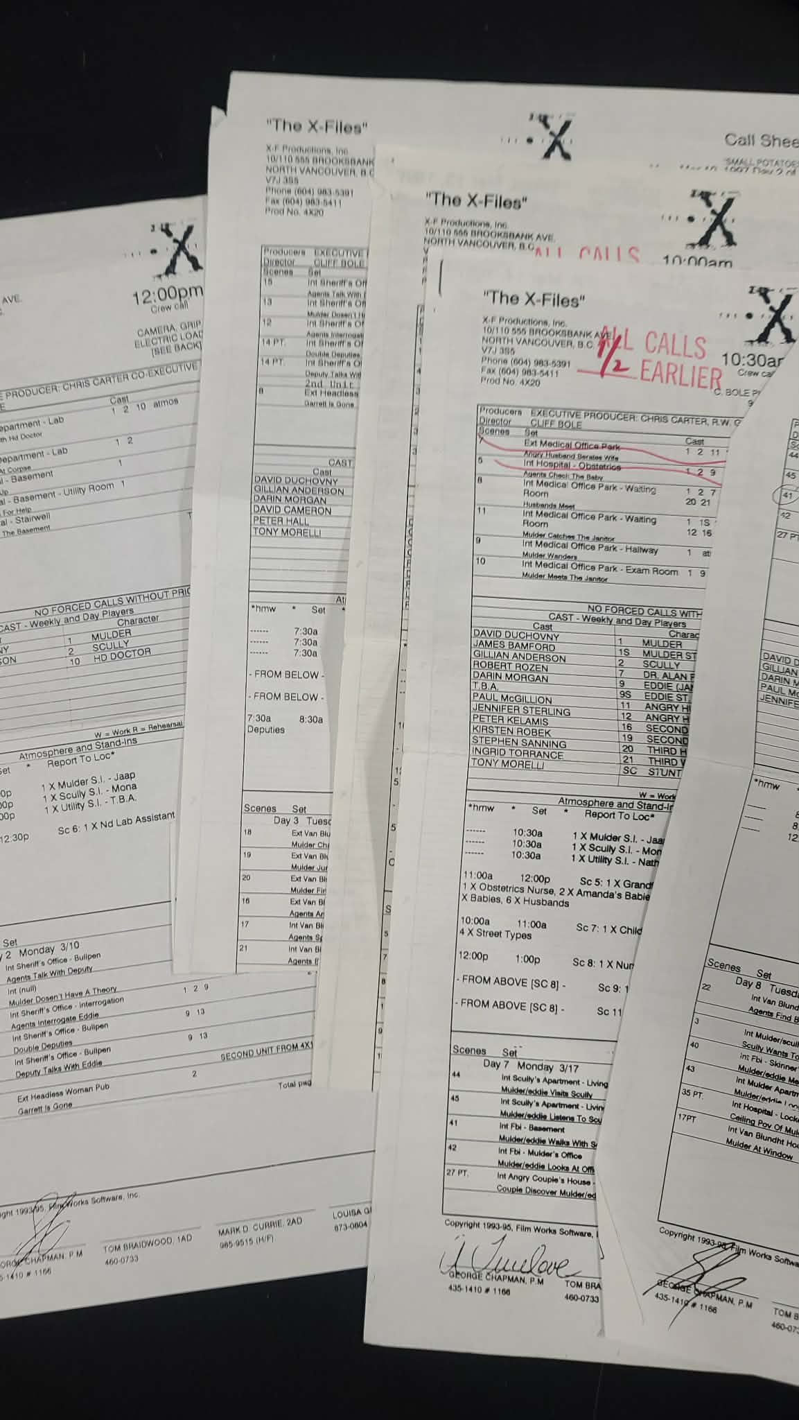 *X-Files - Original Production Used Script - Small Potatoes