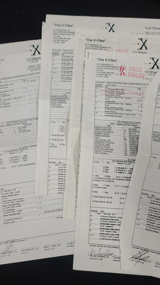*X-Files - Original Production Used Script - Small Potatoes