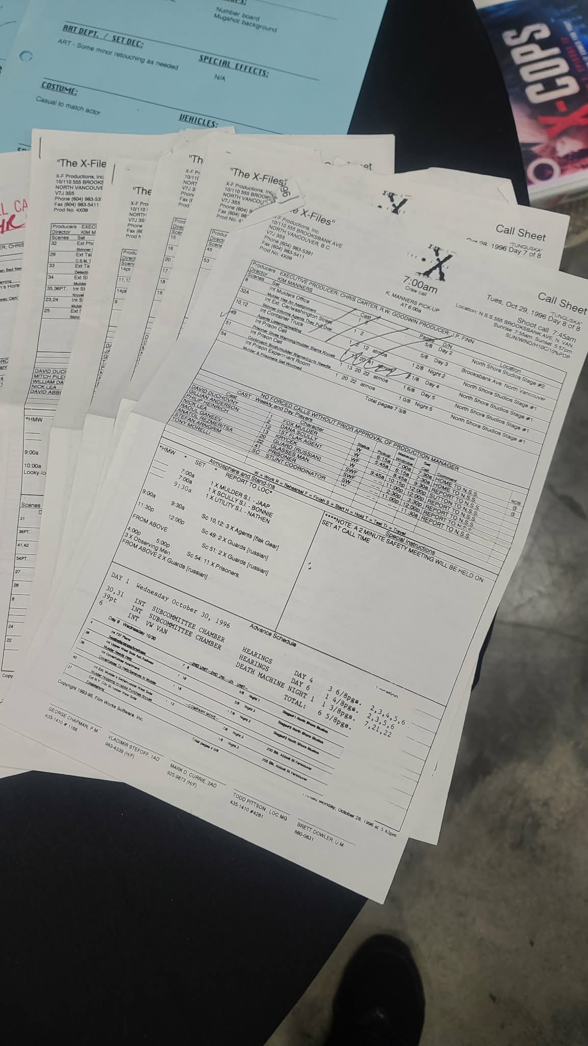 *X-Files - Original Production Used Script - Tunguska