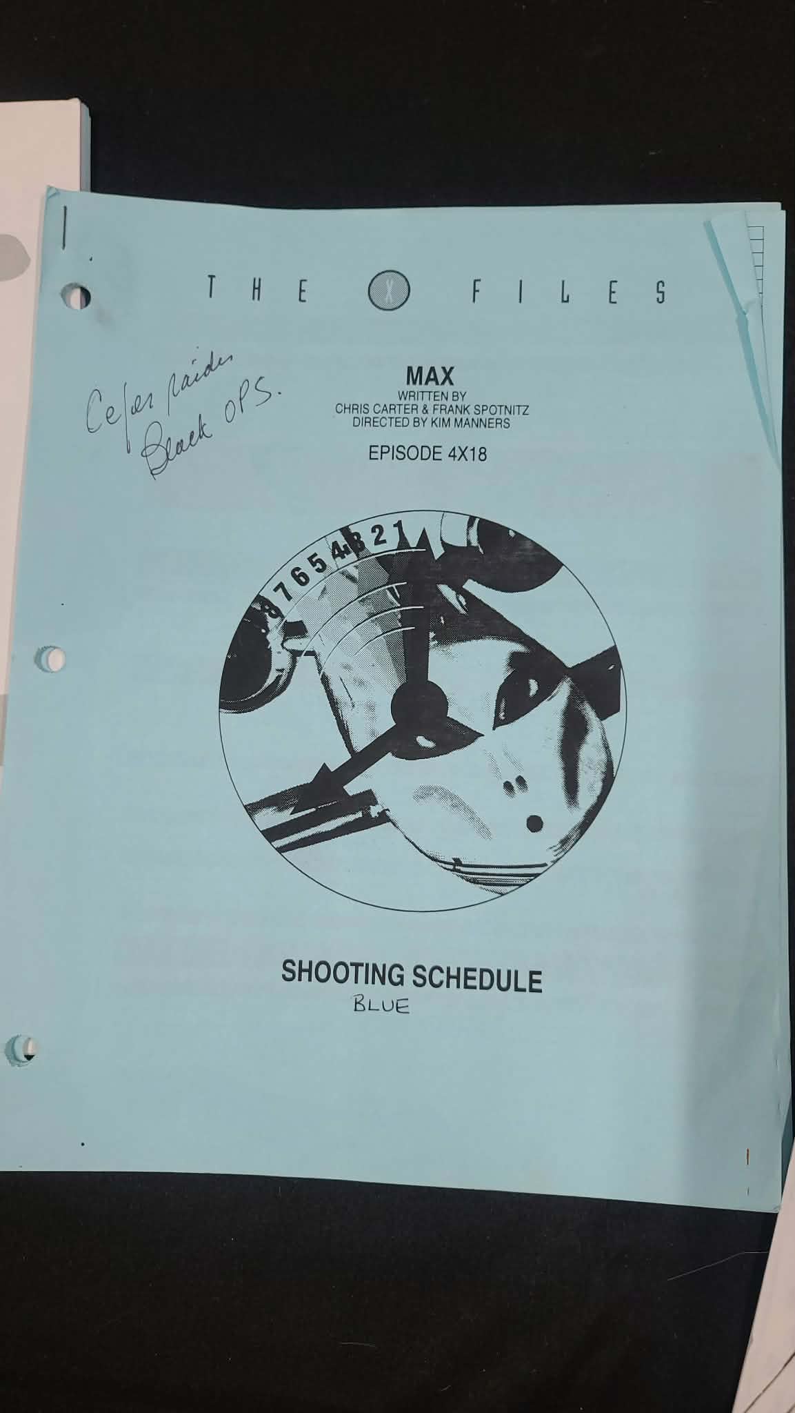 *X-Files - Original Production Used Script - Max