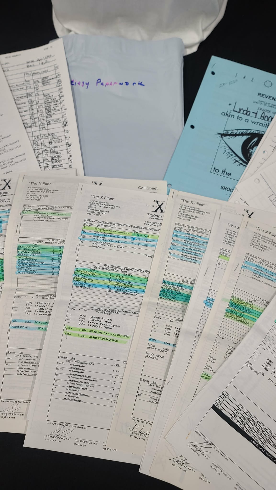 *X-Files - Original Production Used Script -Elegy