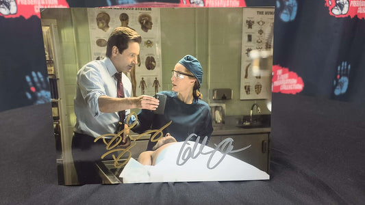 *X-Files- 8x10 photo of Mulder and Scully- Autographed by both David Duchovny and Gillian Anderson