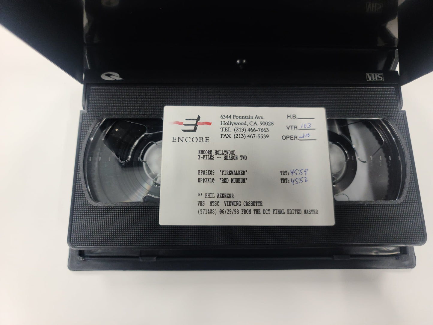 X-Files Screener Tape/ VHS - Episodes: " Firewalker" and "Red Museum"